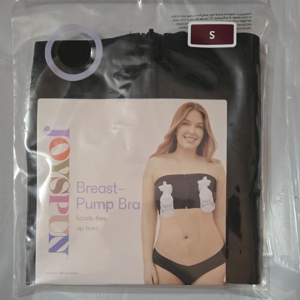 Joyspun Hands‑Free Breast Pump Bra – Zip Front – Size S